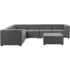 Lauko baldų komplektas Beliani Sodo kampinė sofa su otomane 7 asmenims AREZZO Modulinė Dešininė Pilka