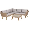 Lauko baldų komplektas Beliani Sodo kampinė sofa su staliuku 6 asmenims VITTORIA technoratanas pilka