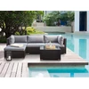 Lauko baldų komplektas Beliani Sodo kampinė sofa su staliuku 4 asmenims SANO dešininė, juoda, technoratanas