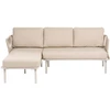 Lauko baldų komplektas Beliani Sodo kampinė sofa su staliuku 3 žmonėms ORTE, metalinė, smėlio spalvos, dešinės pusės