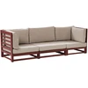 Lauko baldų komplektas Beliani Sodo sofa 3 asmenims TRANI Modulinė Sertifikuota akacijos mediena Bordo