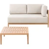 Lauko baldų komplektas Beliani Sodo sofa su staliuku 2 asmenims SAMPIERI šviesiai ruda metalinė