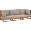 Lauko baldų komplektas Beliani Sodo sofa 3 vietų TRANI Modulinė, sertifikuota akacijos mediena, šviesiai ruda
