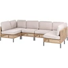 Lauko baldų komplektas Beliani U formos lauko sofa 6 asmenims OMEGANA Šviesiai smėlio spalvos Technorattanas Modulinė