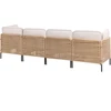 Lauko baldų komplektas Beliani U formos lauko sofa 6 asmenims OMEGANA Šviesiai smėlio spalvos Technorattanas Modulinė