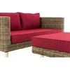 Mville 2 vietų sofa "Molde" su kojūgaliu apvaliu rotango batraiščiu "natura" 45 cm (šviesiai ruda)
