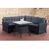Mville Kampinė sofa Sierra, apvalus rotango, geležies pilka