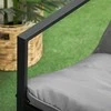Lauko baldų komplektas Balkono baldai su sėdynių pagalvėlėmis, sodo poilsio komplektas, dvivietė sofa, 2 foteliai, kavos staliukas, pilka+juoda