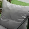 Lauko baldų komplektas Balkono baldai su sėdynių pagalvėlėmis, sodo poilsio komplektas, dvivietė sofa, 2 foteliai, kavos staliukas, pilka+juoda