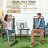Lauko baldų komplektas "Outsunny" bistro komplektas 3 dalių metalinis oro sąlygoms atsparus sodo baldų komplektas su sulankstomu stikliniu stalu sodo kėdės lauko balkono baldų komplektas sėdimųjų vietų grupė balkono komplektas sodo komplektas tamsiai pilkas