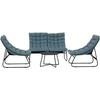 Lauko baldų komplektas "Outsunny" plieninių sodo baldų komplektas 4 asmenų oro sąlygoms atsparus balkono baldų komplektas su 2 vietų sofa, foteliu, šoniniu staliuku, sėdyne, pagalvėle, lauko sėdimųjų vietų grupe, kiemo baldų komplektu, skirtu sodo terasai, balkonui, pilkos spalvos