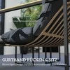 Lauko baldų komplektas "Outsunny" plieninių sodo baldų komplektas 4 asmenų oro sąlygoms atsparus balkono baldų komplektas su 2 vietų sofa, 2 foteliais, sėdynių pagalvėlėmis, staliuku, lauko sėdimųjų vietų grupe, terasos baldų sodo komplektas, skirtas sodo terasai, balkonui, pilkos spalvos