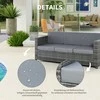 "Outsunny" polivinilinė rotango sodo poilsio sofa 3-vietė su pagalvėlėmis, metalinis poliesteris, pilka, 185 x 70 x 80 cm