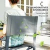 Lauko baldų komplektas „Outsunny“ 5 dalių sėdimųjų baldų komplektas, valgomojo komplektas iš plieno 4 asmenims, valgomojo stalas su 4 sulankstomomis kėdėmis, valgomojo baldų komplektas su stikliniu stalu, virtuvės stalo komplektas, balkono baldai, sodo baldai terasai, balkonui, pilkas