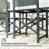 Lauko baldų komplektas „Outsunny“ 5 dalių sėdimųjų baldų komplektas, valgomojo komplektas iš plieno 4 asmenims, valgomojo stalas su 4 sulankstomomis kėdėmis, valgomojo baldų komplektas su stikliniu stalu, virtuvės stalo komplektas, balkono baldai, sodo baldai terasai, balkonui, pilkas