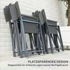 Lauko baldų komplektas „Outsunny“ 5 dalių sėdimųjų baldų komplektas, valgomojo komplektas iš plieno 4 asmenims, valgomojo stalas su 4 sulankstomomis kėdėmis, valgomojo baldų komplektas su stikliniu stalu, virtuvės stalo komplektas, balkono baldai, sodo baldai terasai, balkonui, pilkas