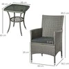Lauko baldų komplektas Outsunny Sodo baldų komplektas su staliuku, bistro komplektas, 3 dalių balkono baldų komplektas 60x58,5x89,5 cm