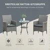 Lauko baldų komplektas Outsunny Sodo baldų komplektas su staliuku, bistro komplektas, 3 dalių balkono baldų komplektas 60x58,5x89,5 cm