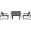 Lauko baldų komplektas Outsunny Sodo baldų komplektas iš 4 dalių, sodo baldų komplektas su 1 dviviete sofa, 2 kėdėmis, 1 kavos staliuku
