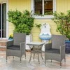 Lauko baldų komplektas Outsunny Sodo baldų komplektas su staliuku, bistro komplektas, 3 dalių balkono baldų komplektas 60x58,5x89,5 cm