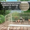Lauko baldų komplektas "Outsunny" sodo baldų komplektas iš poliratano svetainės komplektas su 2 vietų sofa foteliu staliuku pagalvėlėmis oro sąlygoms atspari sėdimųjų vietų grupė 4 žmonėms lauko balkono baldų komplektas terasos baldai sodui balkonui terasai chaki spalvos