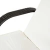 Outsunny sodo gultas, rotango gultas, mobilus su pagalve ir ratukais, polirotango ir metalo, kavos rudos spalvos, 200 x 73 x 30–103 cm