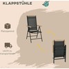 Lauko baldų komplektas "Outsunny" sulankstomas sėdimųjų vietų rinkinys 6 asmenų sodo baldų komplektas 1 stalas + 6 kėdės sėdimųjų vietų rinkinys Aliuminio tinklelis juodas