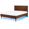 Beliani LED lovos rėmas MIALET 140 x 200 cm tamsiai rudas