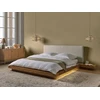 Beliani LED lovos rėmas su boucle ZEN 160 x 200 cm LED natūralus uosis