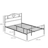Lova HOMCOM Metalinis lovos rėmas su galvūgaliu, 300 kg keliamoji galia, 145I x 211P x 106A cm, juodas