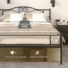 Lova HOMCOM Metalinis lovos rėmas su galvūgaliu, 300 kg keliamoji galia, 145I x 211P x 106A cm, juodas