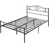 Lova HOMCOM Metalinis lovos rėmas su galvūgaliu, 300 kg keliamoji galia, 145I x 211P x 106A cm, juodas