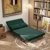 Dvivietė miegamoji sofa, aksominė sofa su miegojimo funkcija, įskaitant 2 pagalvėles, aksominė išvaizda, natūrali + žalia