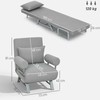 Miegamoji sofa-kėdė, paminkštintas fotelis, transformuojamas į svečių lovą, ergonomiškas, šviesiai pilkas