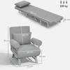 Miegamoji sofa-kėdė, paminkštintas fotelis, transformuojamas į svečių lovą, ergonomiškas, šviesiai pilkas