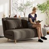 Miegamoji sofa, svečių lova, 3 padėčių reguliuojamas atlošas, kordo audinio išvaizda, iki 120 kg, 141 x 90 x 81 cm, tamsiai rudas