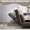 Miegamoji sofa, svečių lova, 3 padėčių reguliuojamas atlošas, kordo audinio išvaizda, iki 120 kg, 141 x 90 x 81 cm, tamsiai rudas