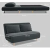 Sofa-lova, svečių lova, 3 padėčių atlošas, tvirtas audinys, iki 120 kg, 141 x 90 x 81 cm, tamsiai pilka