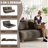 Miegamoji sofa, svečių lova, 3 padėčių reguliuojamas atlošas, kordo audinio išvaizda, iki 120 kg, 141 x 90 x 81 cm, tamsiai rudas