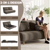 Miegamoji sofa, svečių lova, 3 padėčių reguliuojamas atlošas, kordo audinio išvaizda, iki 120 kg, 141 x 90 x 81 cm, tamsiai rudas