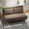 Miegamoji sofa, svečių lova, 3 padėčių reguliuojamas atlošas, kordo audinio išvaizda, iki 120 kg, 141 x 90 x 81 cm, tamsiai rudas