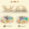 Montessori laipiojimo konstrukcija viduje, 2in1 medinis laipiojimo lankas, vaikams 2-4 metai, 110x52x45 cm, natūrali mediena