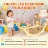 Montessori laipiojimo konstrukcija viduje, 2in1 medinis laipiojimo lankas, vaikams 2-4 metai, 110x52x45 cm, natūrali mediena