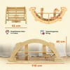 Montessori laipynė patalpai, 2 viename medinis laipiojimo lankas, vaikams nuo 2-4 metų, 110x52x45 cm, natūralus medis