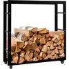 Mville CLP malkų stovas Keri su ratukais, 25x80x80 cm, juodas, metalinis