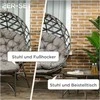 "Outsunny" 2 dalių sodo kėdžių rinkinys, pintos kėdės su sulankstomu sėdynės krepšeliu, įskaitant taburetę "2 in 1", pagalvėlę, poilsio kėdę balkonui, terasai, plienas, smėlis, 118 x 75 x 142 cm