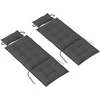 Outsunny 2 vnt. gulto pagalvėlių rinkinys, vandeniui atsparios pagalvėlės sodo gultui, paplūdimio gulto paminkštinimas, pagalvėlės sodo baldams, 50x116x5 cm, tamsiai pilka
