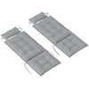 Outsunny 2 vnt. gulto pagalvėlių komplektas, vandeniui atsparus, sodo gulto paminkštinimas, paplūdimio gulto pagalvėlė, sodo baldų pagalvėlės 50x116x5 cm, šviesiai pilka