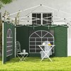 "Outsunny" 2 šoninių skydų rinkinys pavėsinei 3x3/3x6 m, šoniniai skydai su langu ir "Velcro" užsegimu, vandeniui atsparūs šoniniai skydai iš Oksfordo audinio, kaip apsauga nuo vėjo ir privatumo ekranas vakarėlių palapinei, žalias