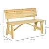 Outsunny 2-vietis medinis sodo suoliukas iki 220 kg iš medžio masyvo 116 x 56 x 80 cm